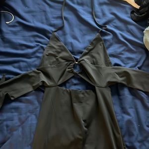 Princess Polly cut out black mini dress